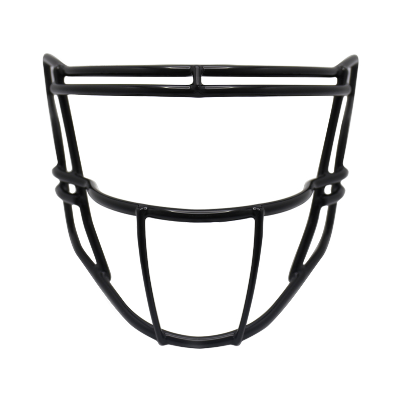 Mascarilla de casco de fútbol americano de hierro negro con revestimiento de PVC: protección duradera para atletas