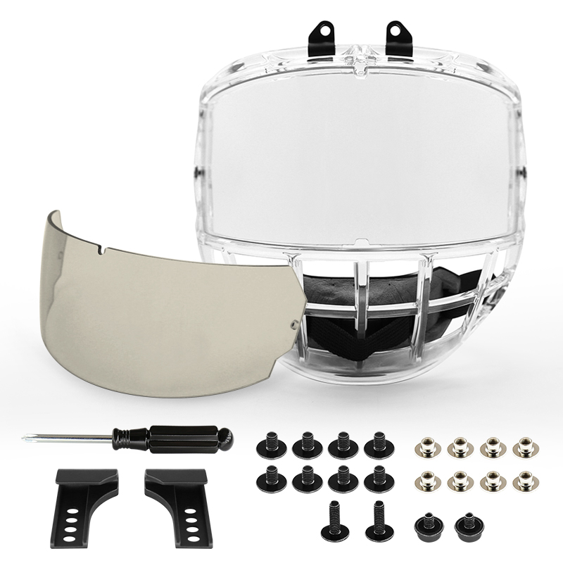 Revestimiento interior antivaho y exterior antiarañazos. Juego de repuesto para jaula de hockey sobre hielo para jóvenes XS.